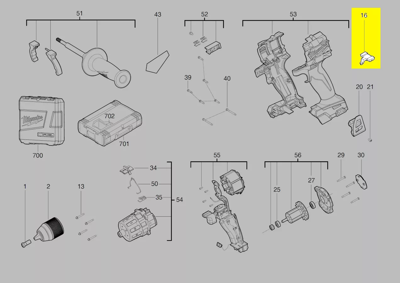 curseur inverseur réf. 4931465985 Milwaukee